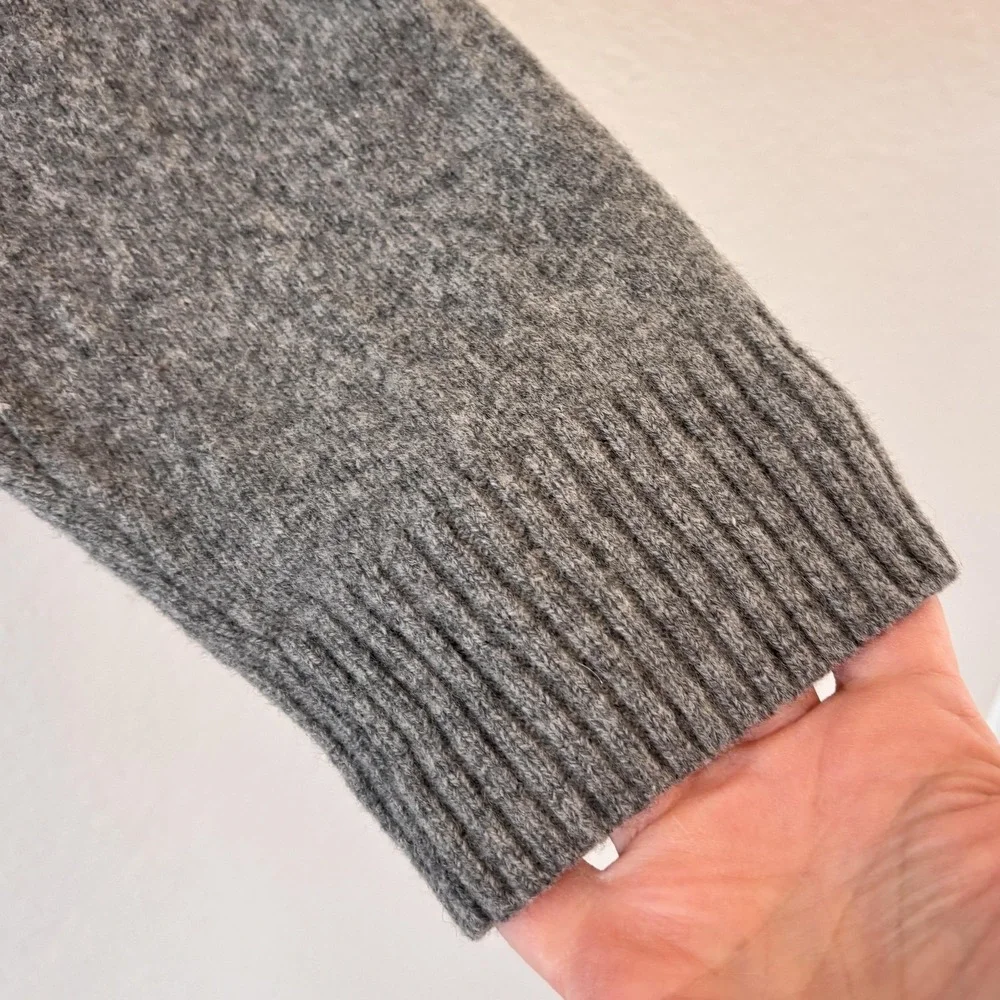 J Crew Sweater Mens XL Gray Merino Wool Blend Half Zip Mock Neck Pullover‎ Knit